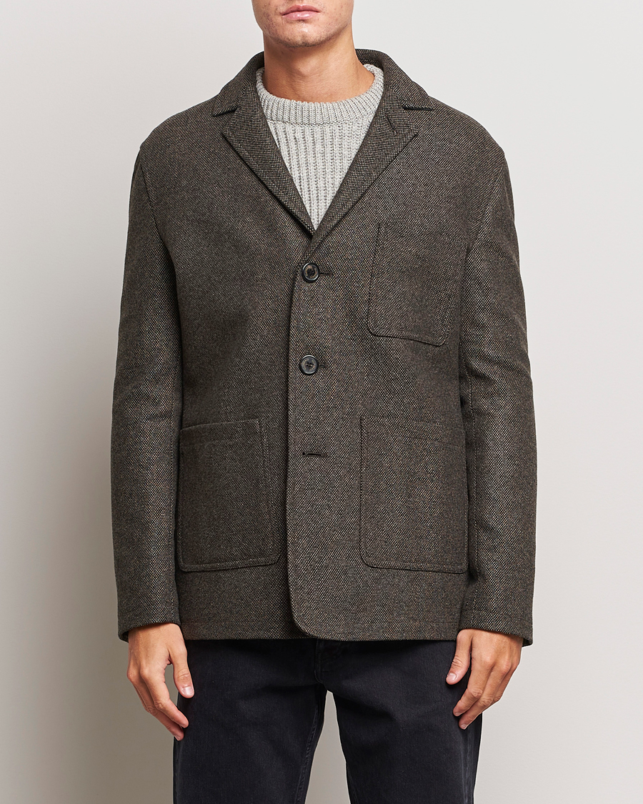 Herren | Jacken | Gloverall | Wool Worker Shirt Jacket Black/White
