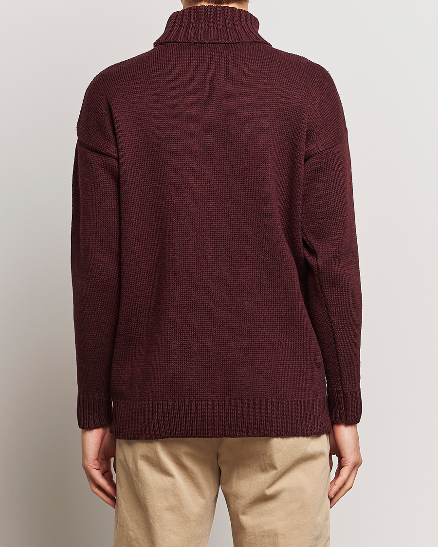 Herren | Pullover | Gloverall | Submariner Chunky Wool Roll Neck Burgundy