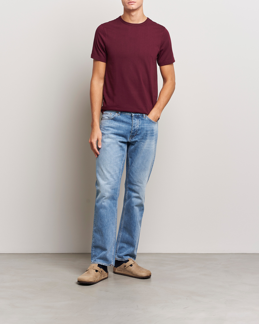 Herren | T-Shirts | Merz b. Schwanen | 1950s Classic Loopwheeled T-Shirt Ruby Red