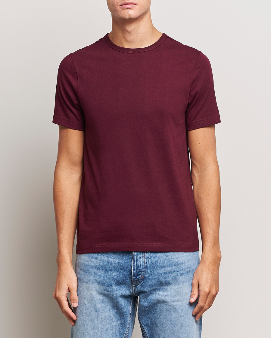 Herren | T-Shirts | Merz b. Schwanen | 1950s Classic Loopwheeled T-Shirt Ruby Red
