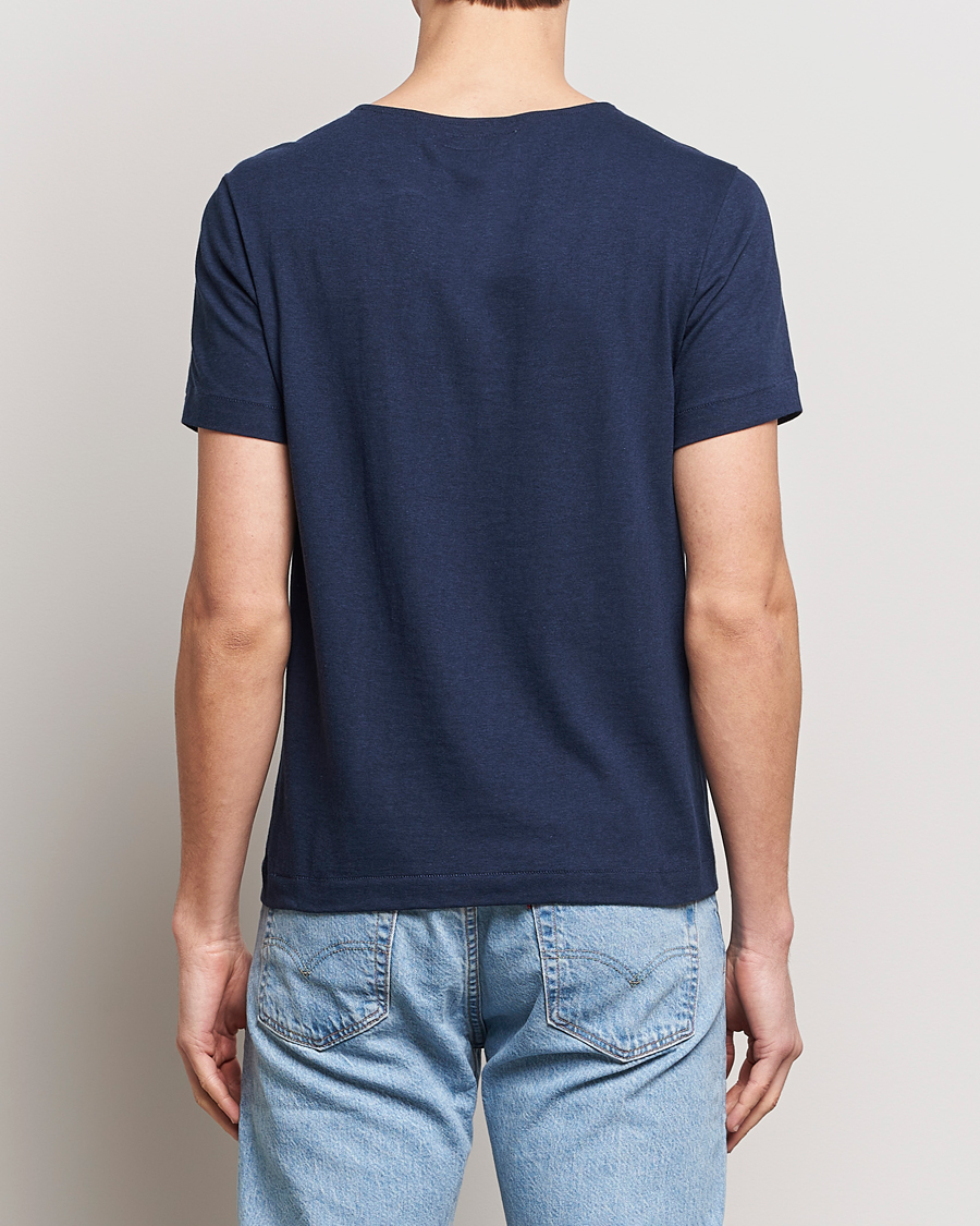 Herren | T-Shirts | Merz b. Schwanen | 1920s Loopwheeled T-shirt Ink Blue
