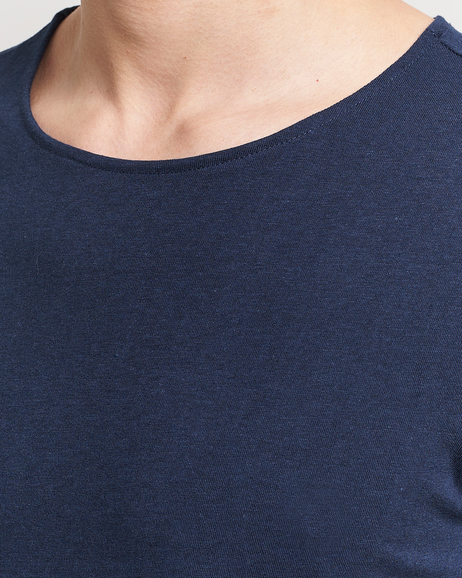 Herren | T-Shirts | Merz b. Schwanen | 1920s Loopwheeled T-shirt Ink Blue