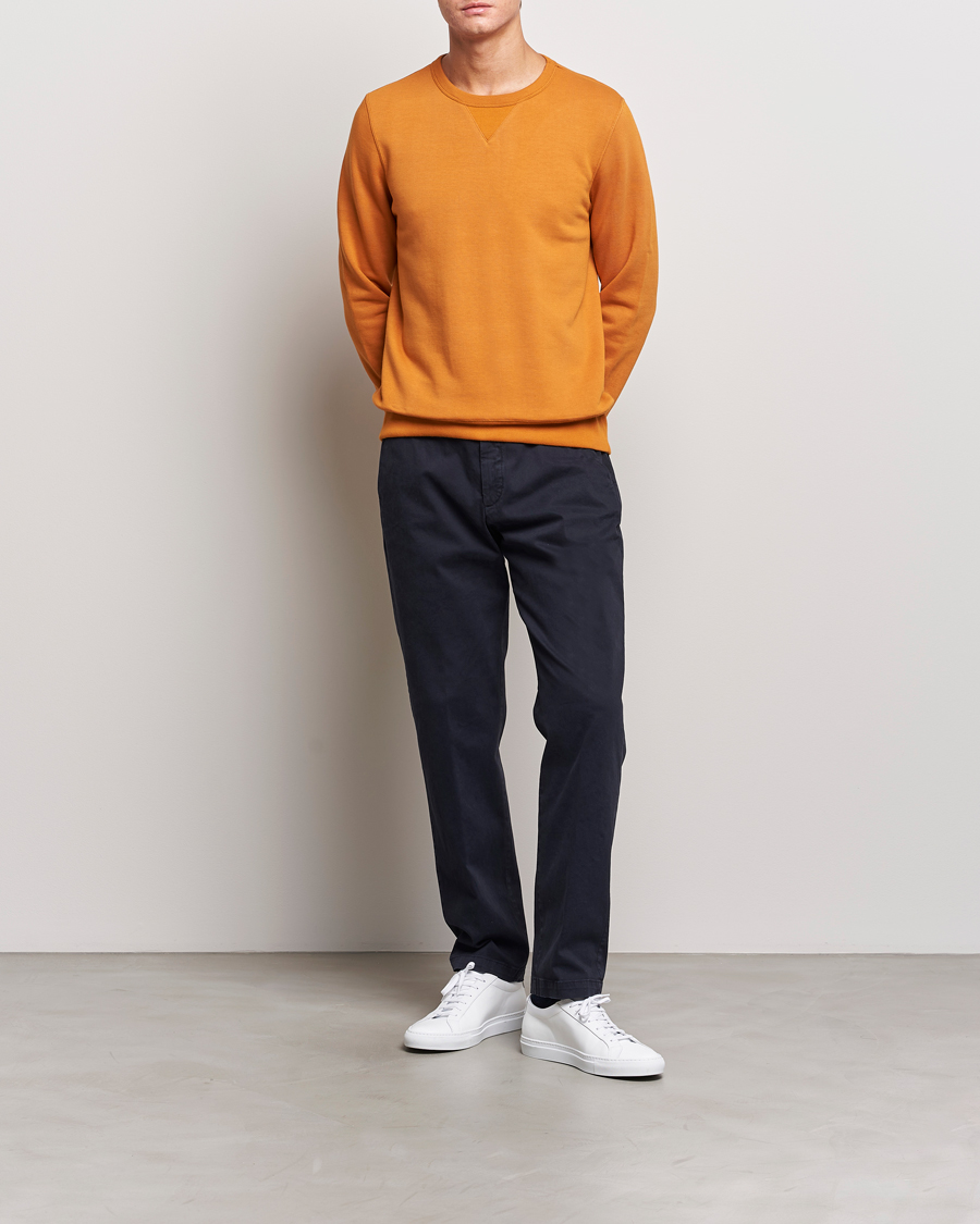 Herren | Pullover | Merz b. Schwanen | Organic Cotton Crew Neck Sweatshirt Desert Sun