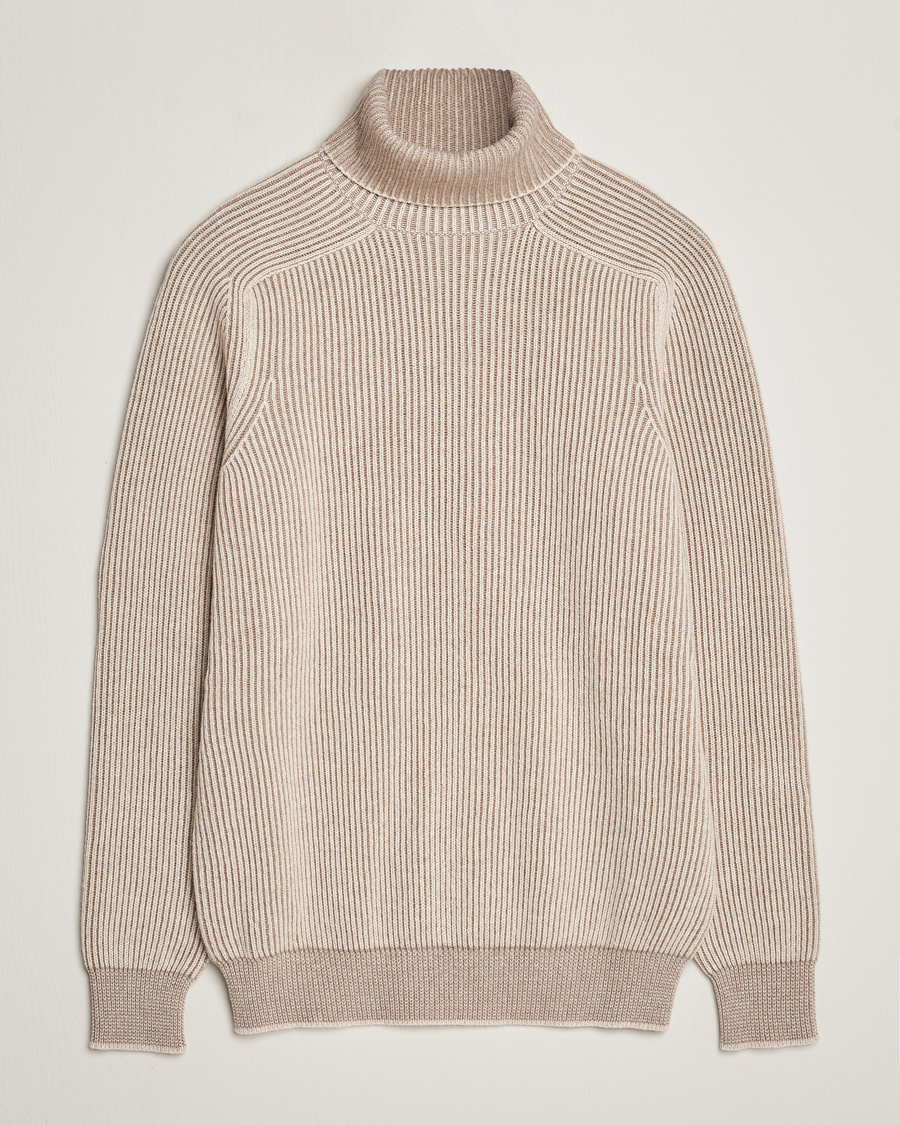 Herren | Pullover | SEASE | Dinghy Rib Cashmere Rollneck Oyster