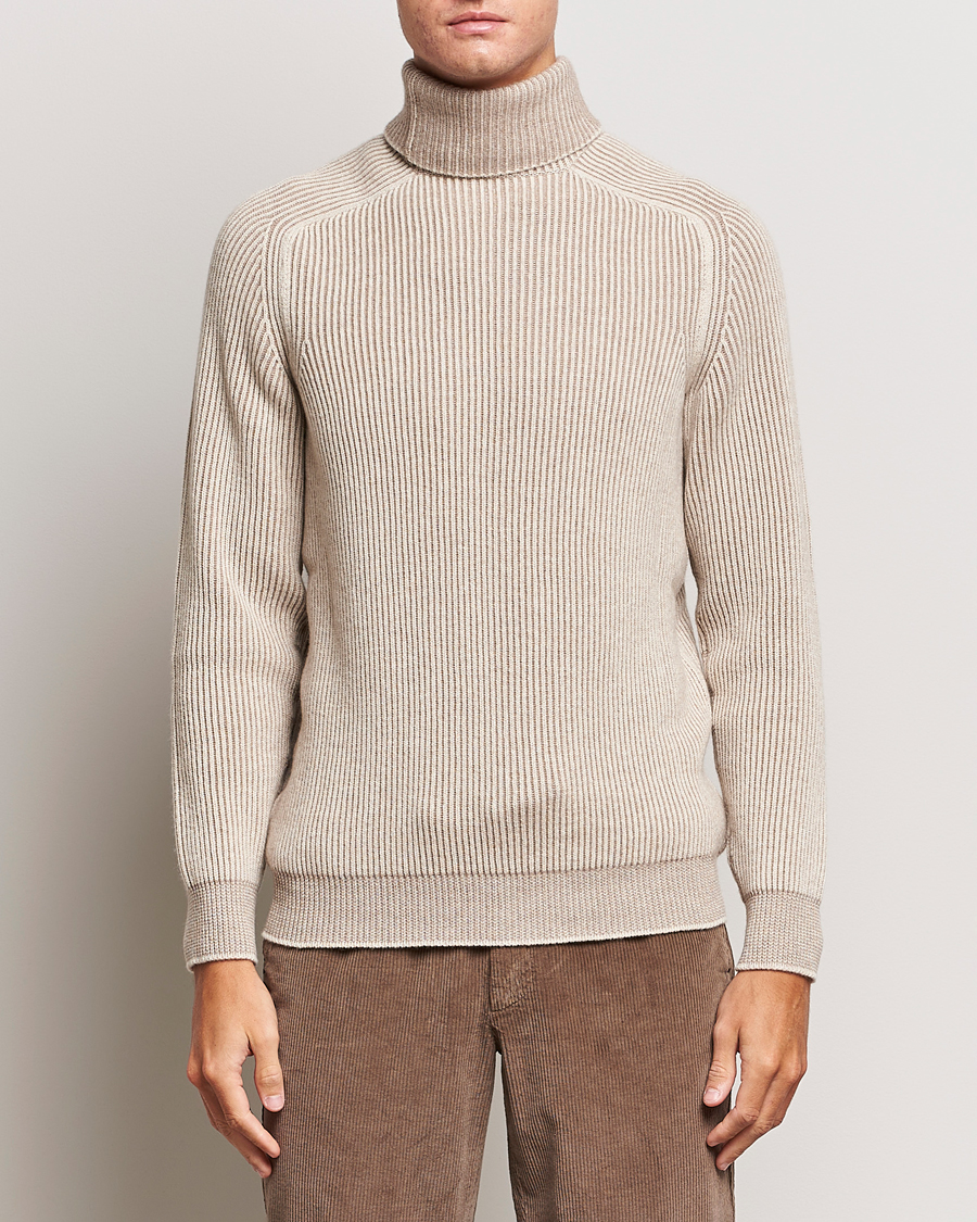 Herren | Pullover | SEASE | Dinghy Rib Cashmere Rollneck Oyster