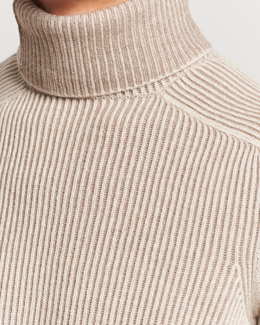 Herren | Pullover | SEASE | Dinghy Rib Cashmere Rollneck Oyster