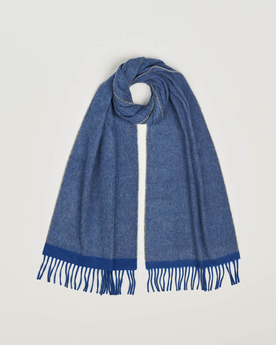 Herren | Begg & Co Solid Board Wool/Cashmere Scarf Blue Grey | Begg & Co | Solid Board Wool/Cashmere Scarf Blue Grey