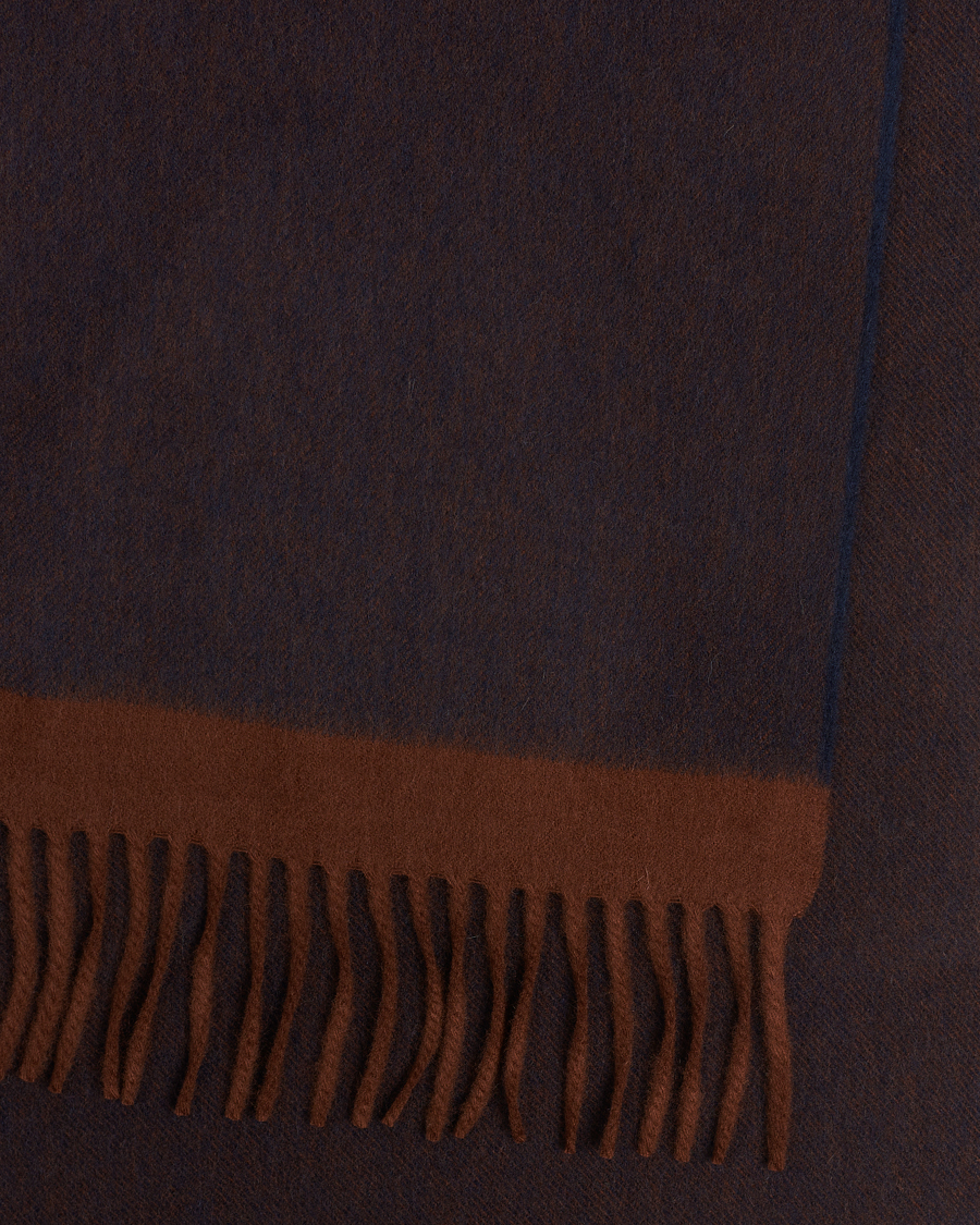 Herren | Begg & Co Solid Board Wool/Cashmere Scarf Navy Chocolate | Begg & Co | Solid Board Wool/Cashmere Scarf Navy Chocolate