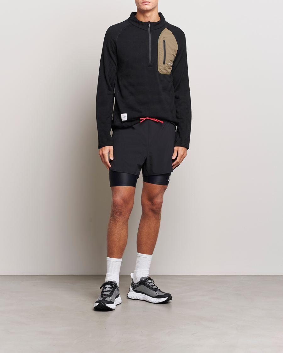 Herren | Pullover | District Vision | Half-Zip Merino Grid Fleece Black