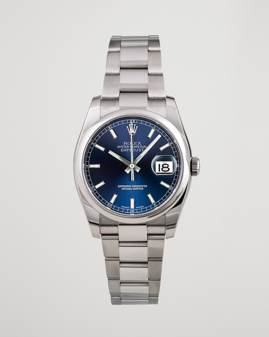 Herren | Rolex Pre-Owned Datejust 116200 Oyster Perpetual Steel Black Steel Blue | Rolex Pre-Owned | Datejust 116200 Oyster Perpetual Steel Black Steel Blue