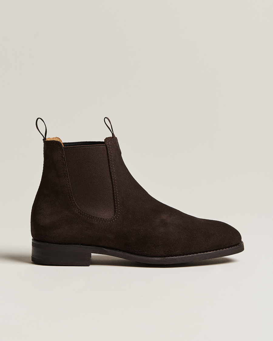 Herren | Myrqvist Granhult Chelsea Boot Dark Brown Suede | Myrqvist | Granhult Chelsea Boot Dark Brown Suede