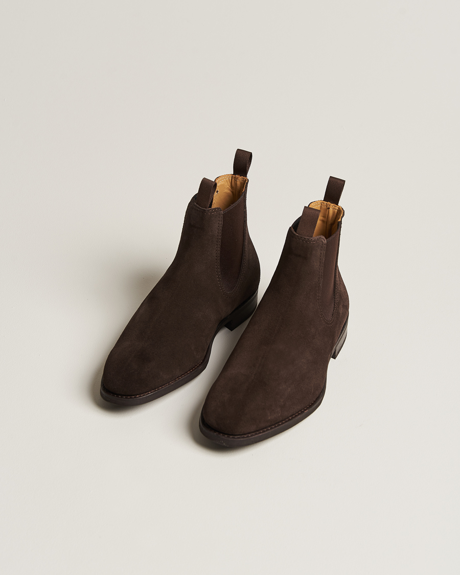 Herren | Myrqvist Granhult Chelsea Boot Dark Brown Suede | Myrqvist | Granhult Chelsea Boot Dark Brown Suede