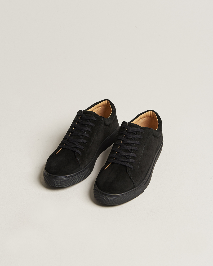 Herren | Myrqvist Oaxen Monochrome Sneaker Black Suede | Myrqvist | Oaxen Monochrome Sneaker Black Suede