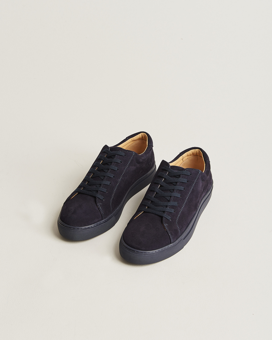 Herren | Schuhe | Myrqvist | Oaxen Monochrome Sneaker Navy Suede