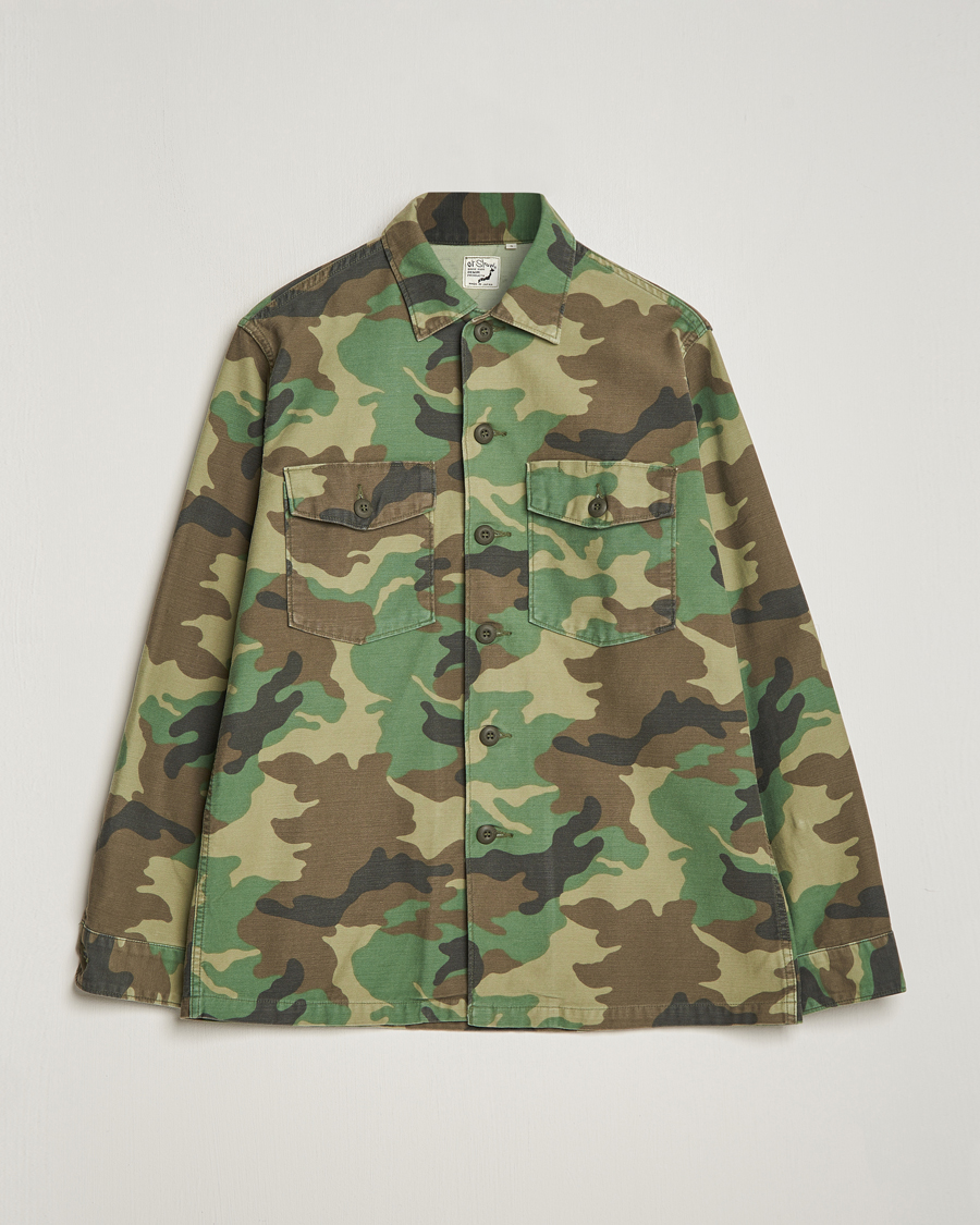 Herren | Hemden | orSlow | Cotton Sateen US Army Overshirt Woodland Camo