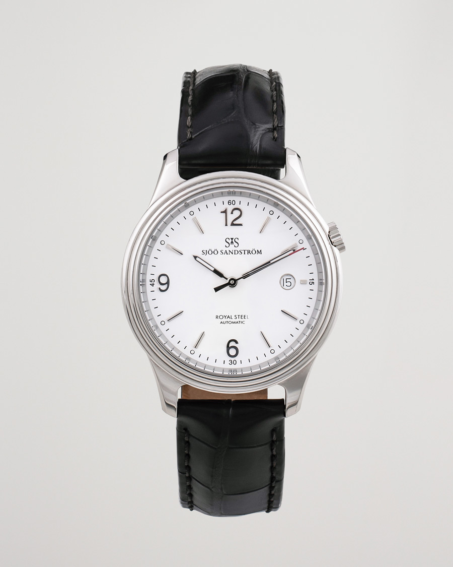 Herren | Sjöö Sandström Pre-Owned Royal Steel Classic 41mm SS-1841-1 Steel White | Sjöö Sandström Pre-Owned | Royal Steel Classic 41mm SS-1841-1 Steel White