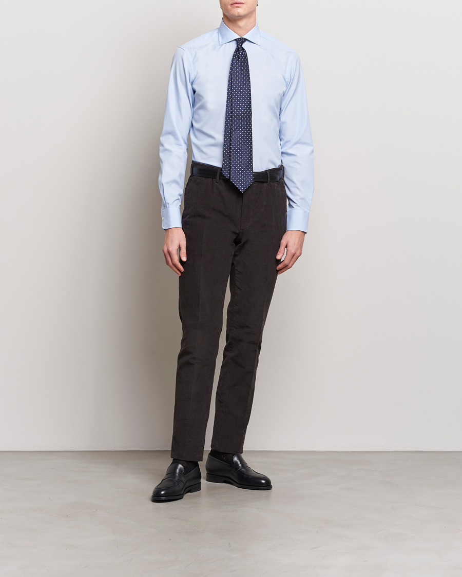 Herren | Hemden | Kamakura Shirts | Slim Fit Broadcloth Shirt Light Blue
