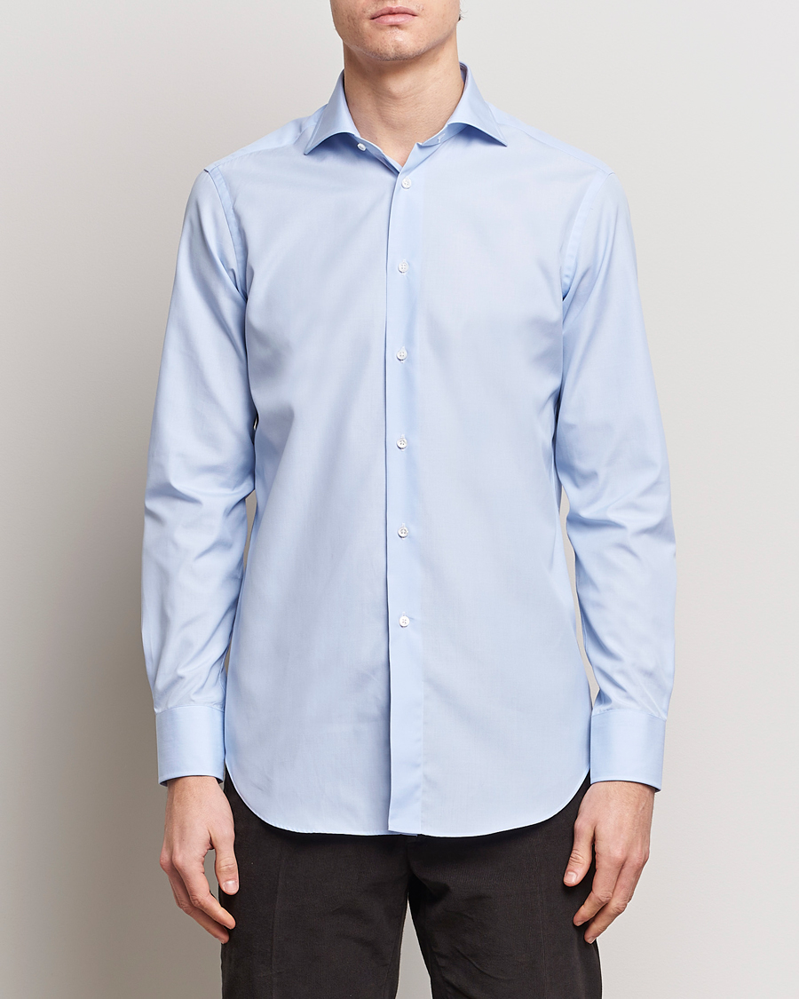 Herren | Hemden | Kamakura Shirts | Slim Fit Broadcloth Shirt Light Blue