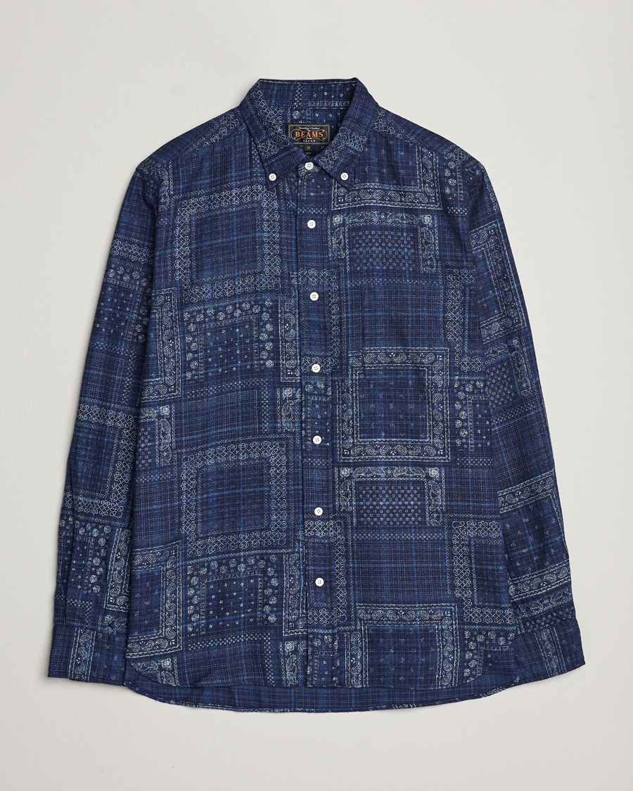 Herren | Hemden | BEAMS PLUS | Patchwork Button Down Shirt Indigo