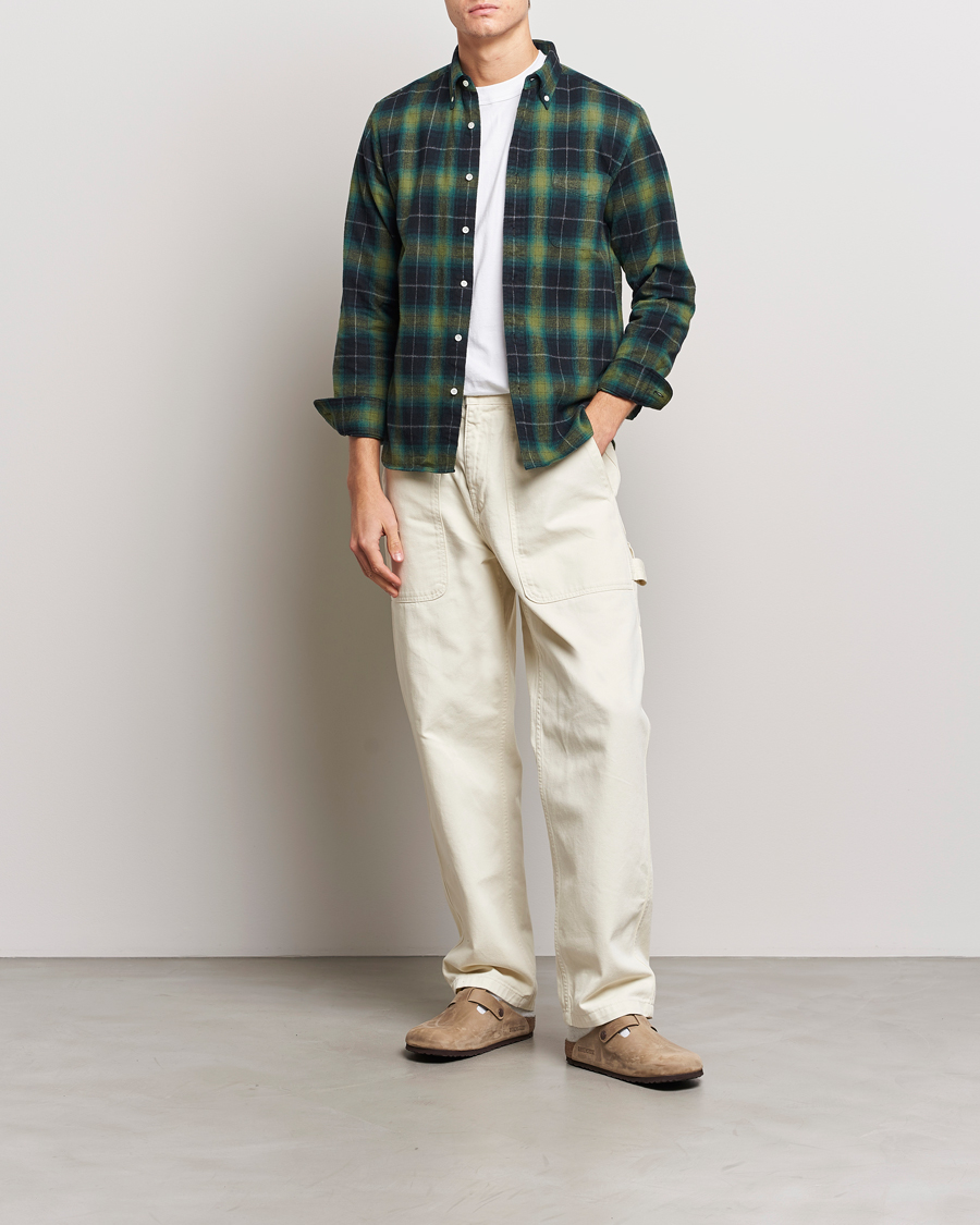 Herren | Hemden | BEAMS PLUS | Shaggy Flannel Button Down Shirt Green Check