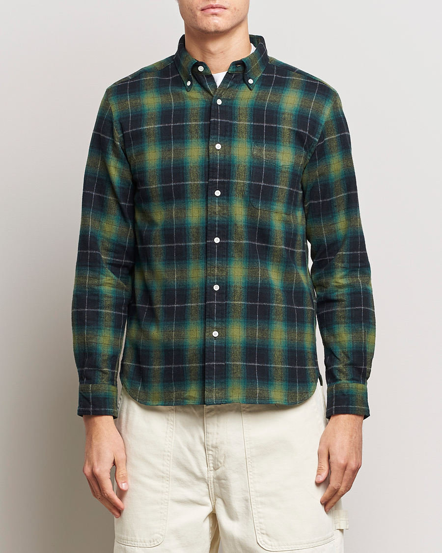 Herren | Hemden | BEAMS PLUS | Shaggy Flannel Button Down Shirt Green Check