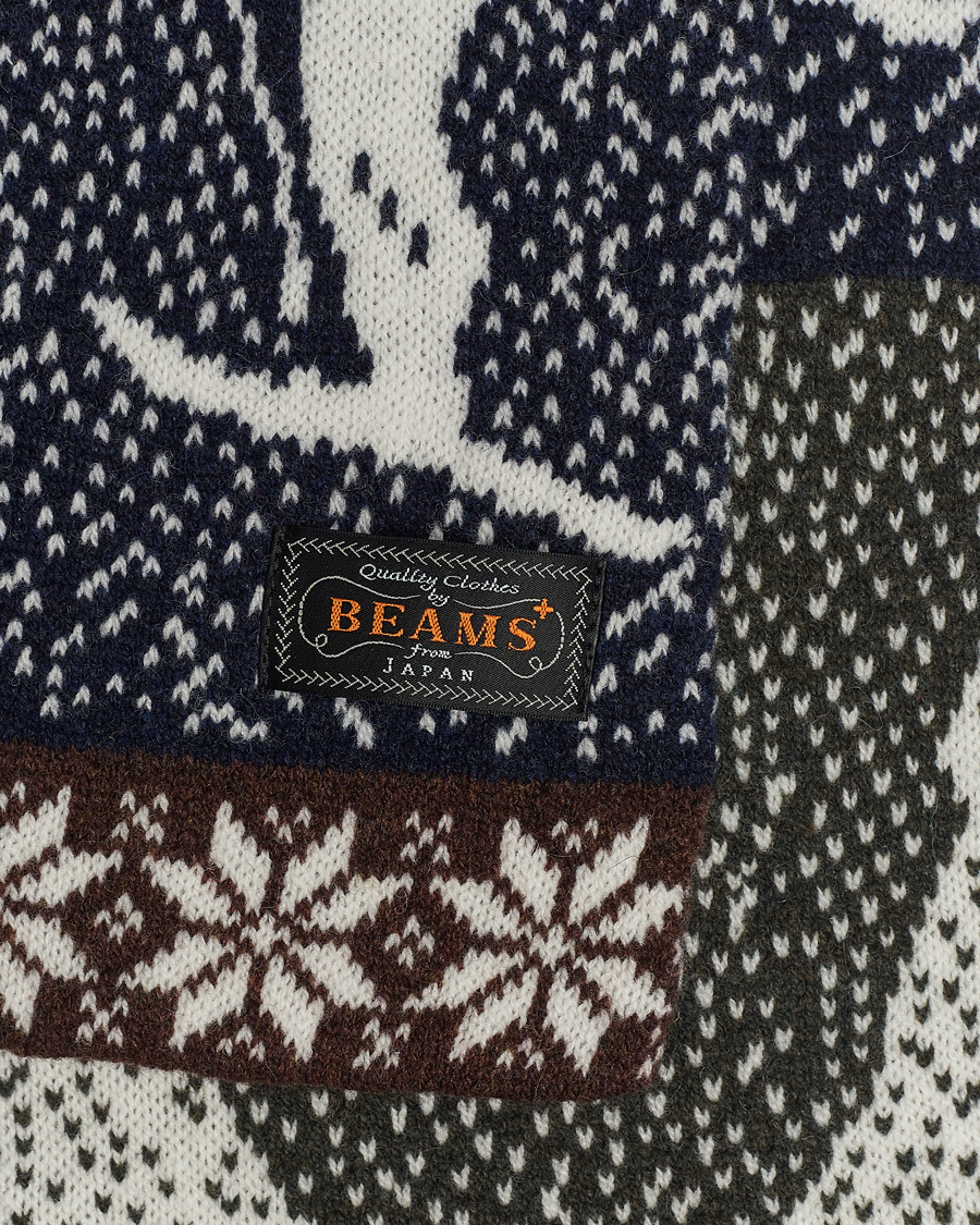 Herren | BEAMS PLUS Nordic Jacquard Muffler Scarf Natural | BEAMS PLUS | Nordic Jacquard Muffler Scarf Natural