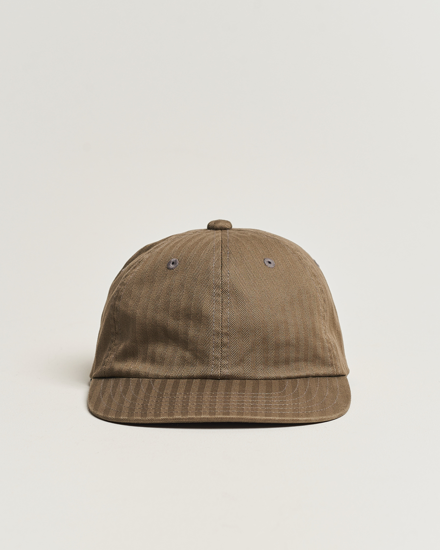 Herren | BEAMS PLUS 6 Panel Herringbone Cap Olive | BEAMS PLUS | 6 Panel Herringbone Cap Olive