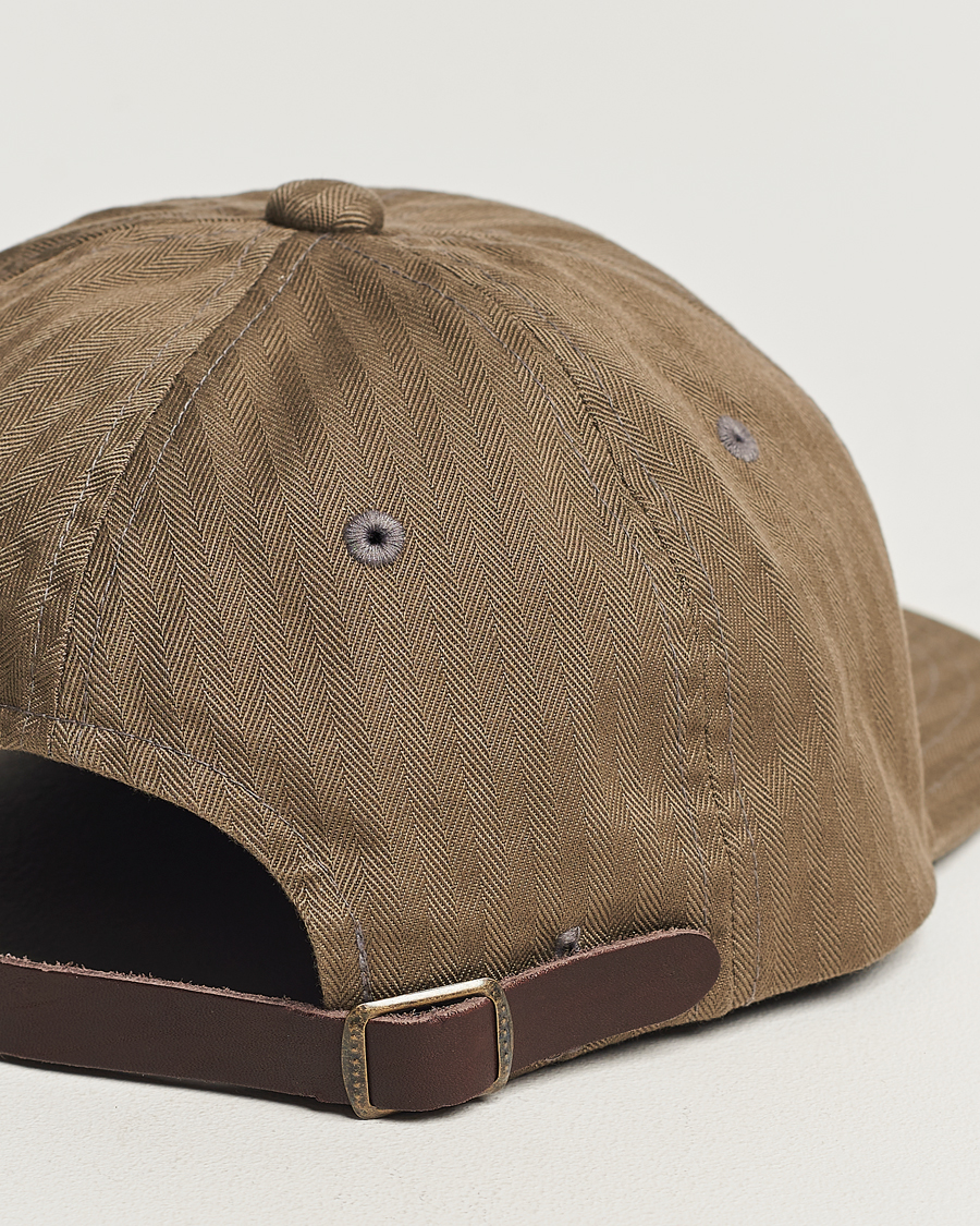 Herren | BEAMS PLUS 6 Panel Herringbone Cap Olive | BEAMS PLUS | 6 Panel Herringbone Cap Olive