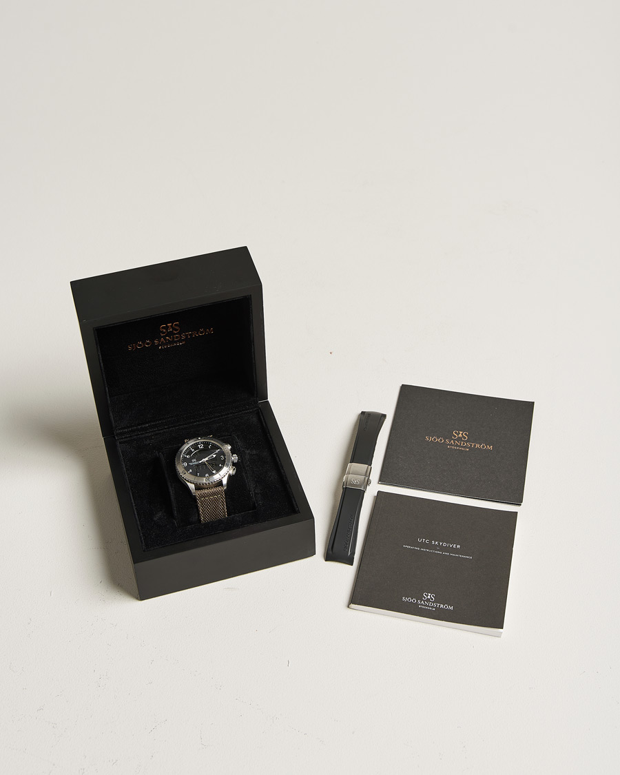 Herren | Sjöö Sandström Pre-Owned UTC Skydiver 017401 Steel Black | Sjöö Sandström Pre-Owned | UTC Skydiver 017401 Steel Black