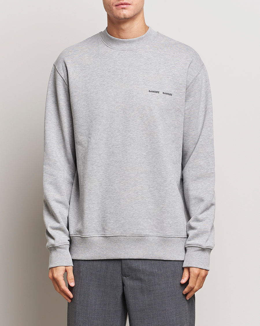 Herren | Graue Sweatshirts | Samsøe & Samsøe | Norsbro Crew Neck Sweatshirt Grey Melange