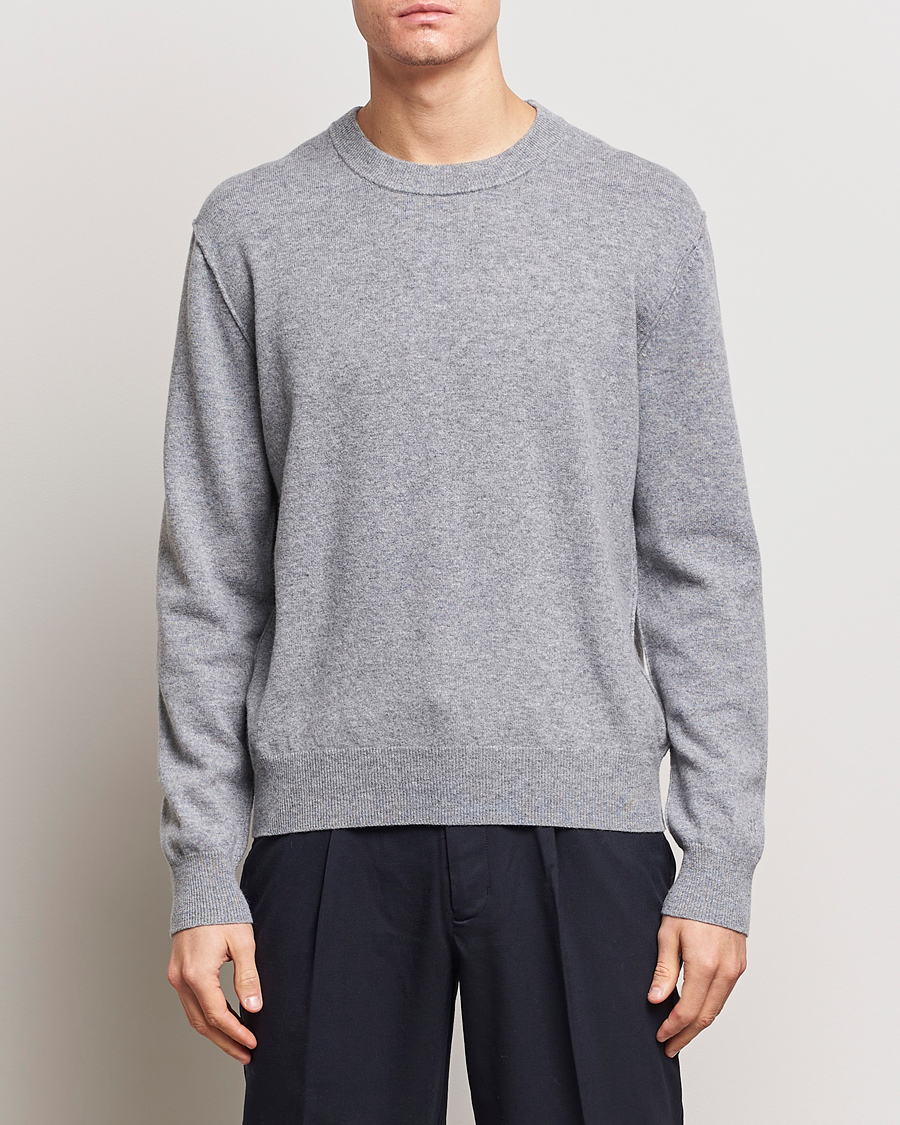 Herren | Personal Classics | Filippa K | 93 Knitted Lambswool Crew Neck Sweater Grey Melange