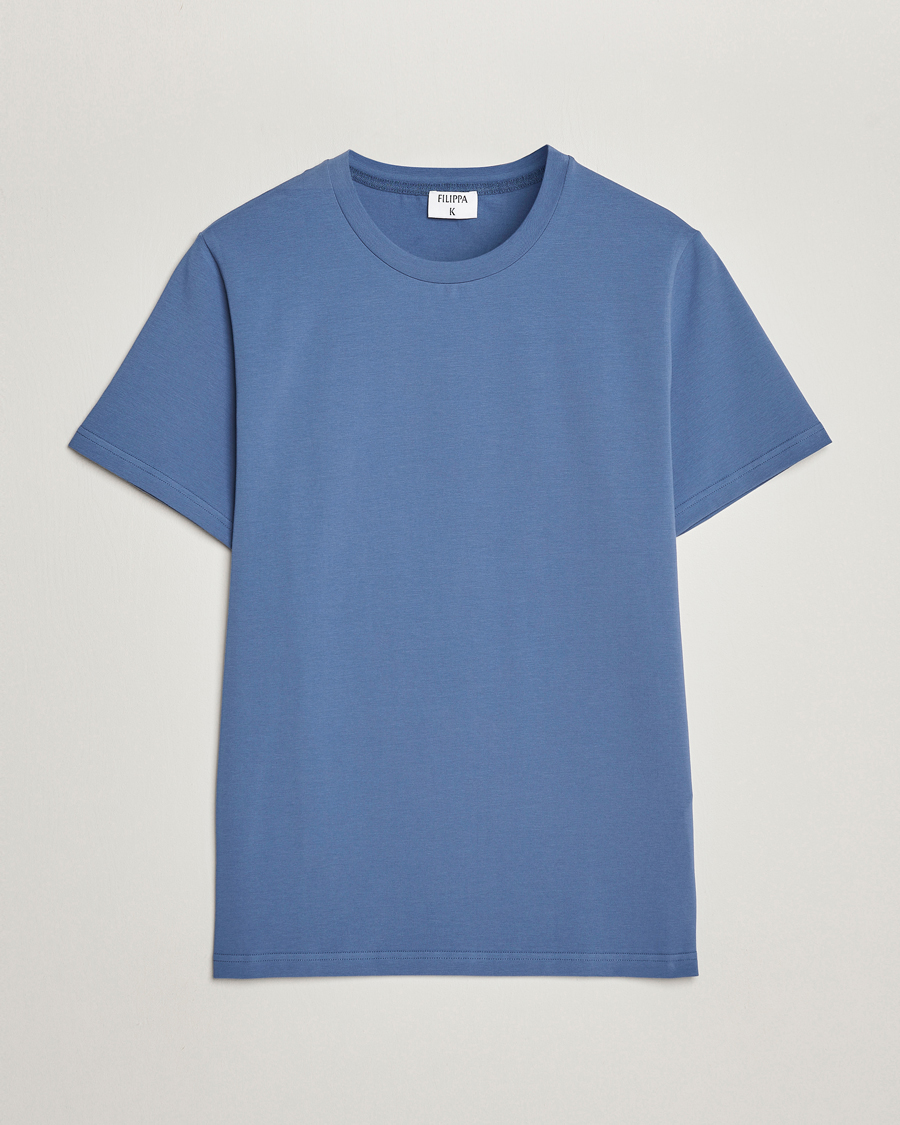 Herren | T-Shirts | Filippa K | Soft Lycra T-Shirt Paris Blue