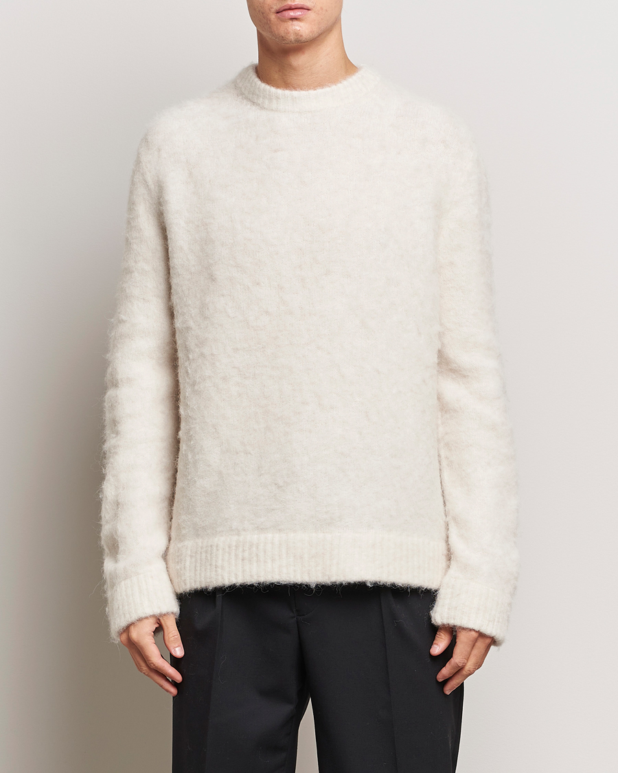 Herren | Pullover | J.Lindeberg | Harold Hairy Knit Crew Cloud White