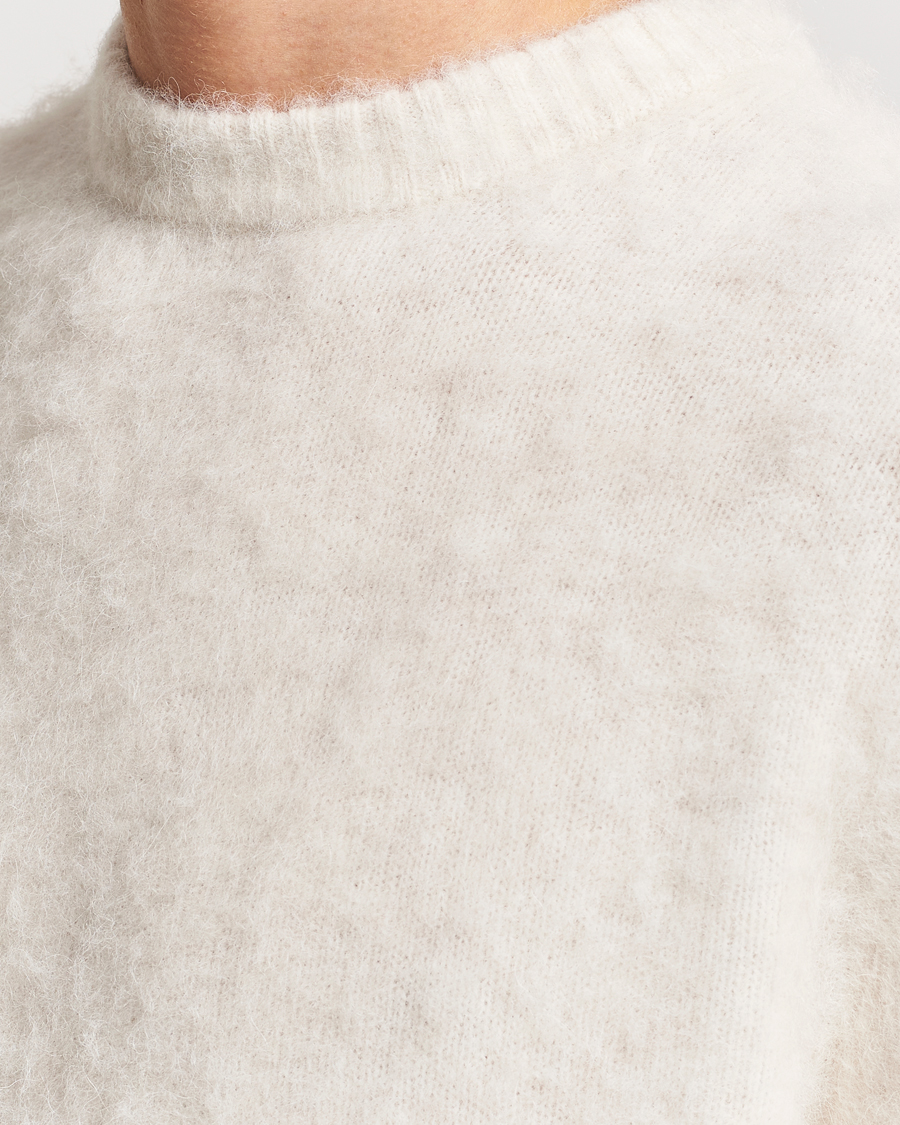 Herren | Pullover | J.Lindeberg | Harold Hairy Knit Crew Cloud White