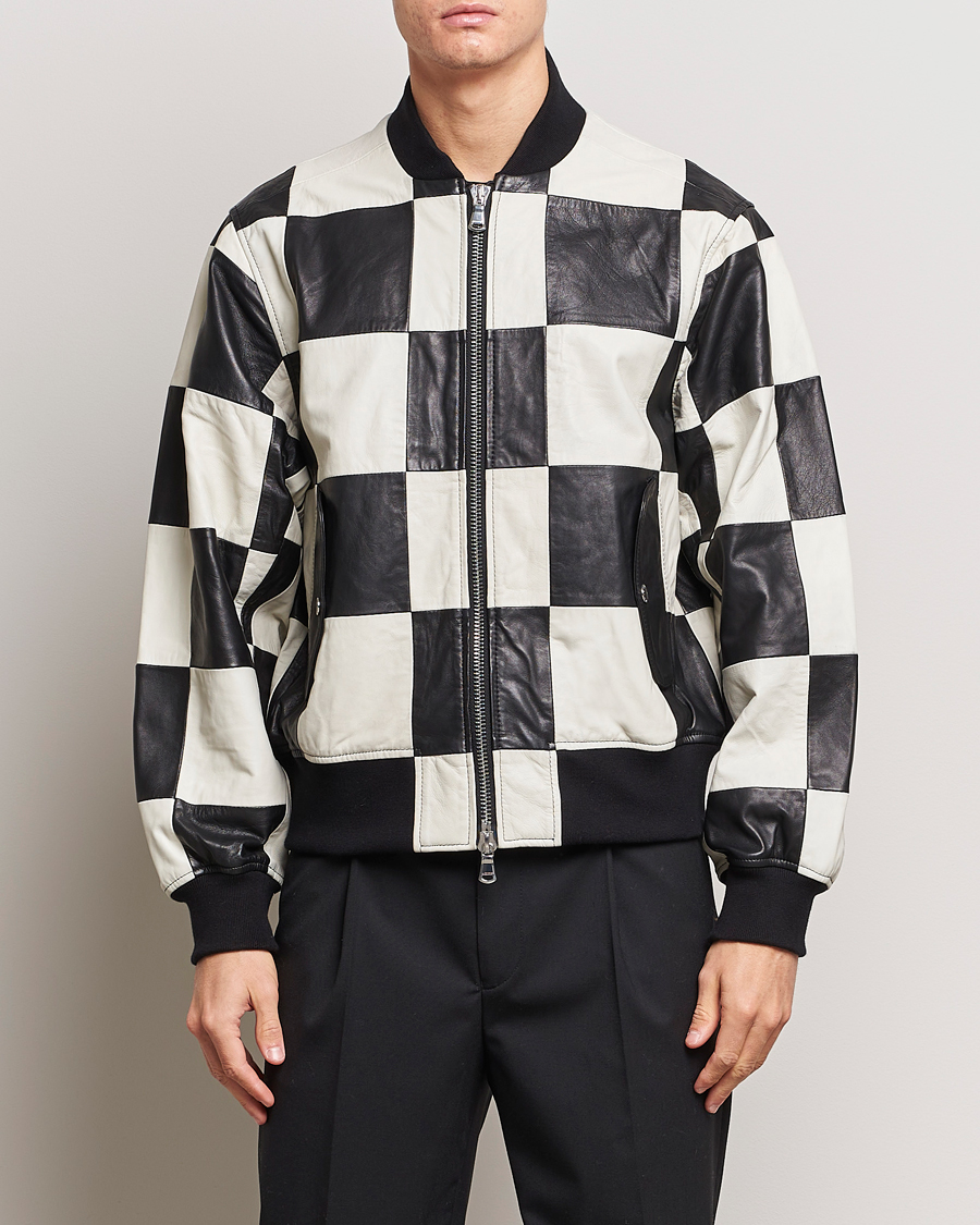 Herren | Lederjacken | J.Lindeberg | Milan Patchwork Leather Jacket Black