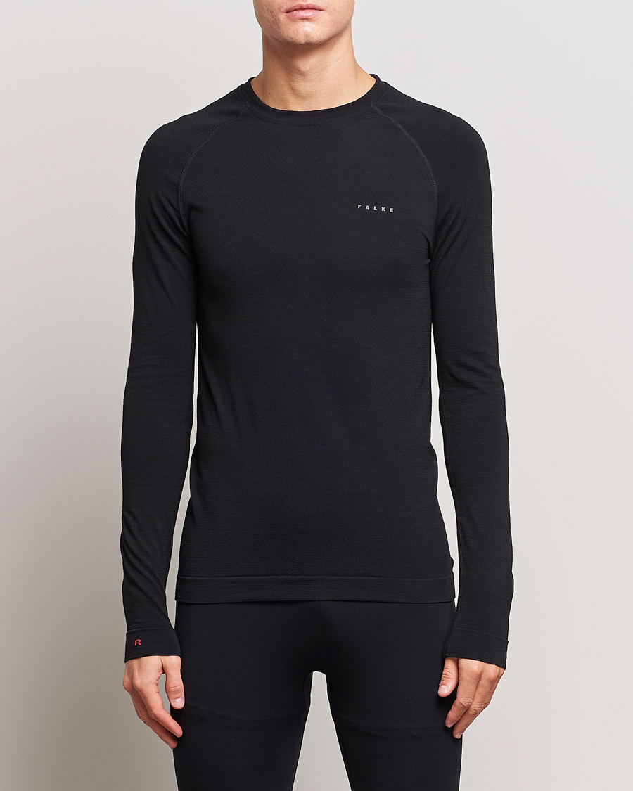 Herren | T-Shirts | Falke | Sport Long-sleeve shirt Wool-Tech Light Black