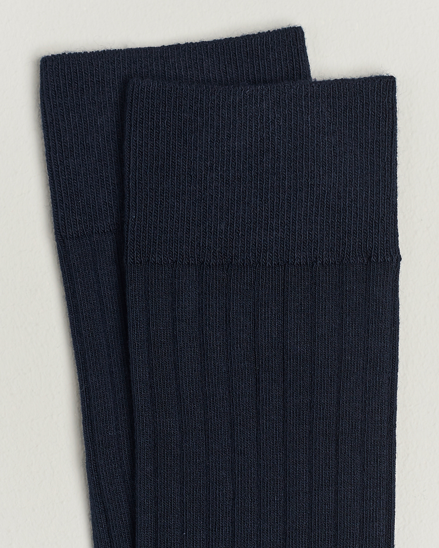Herren | Normale Socken | A Day's March | Ribbed Cotton Socks Navy