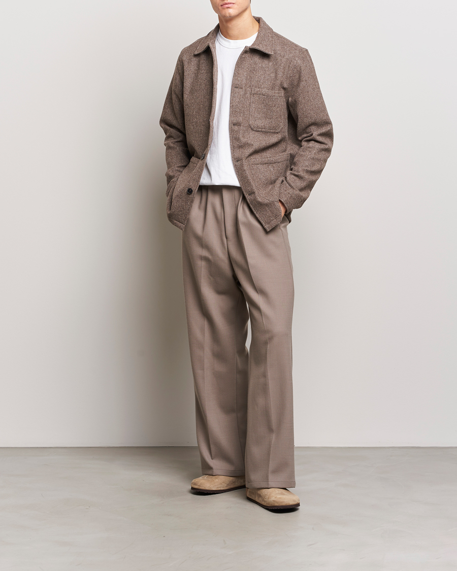 Herren | Hemden | A Day's March | Original Wool Overshirt Taupe Melange