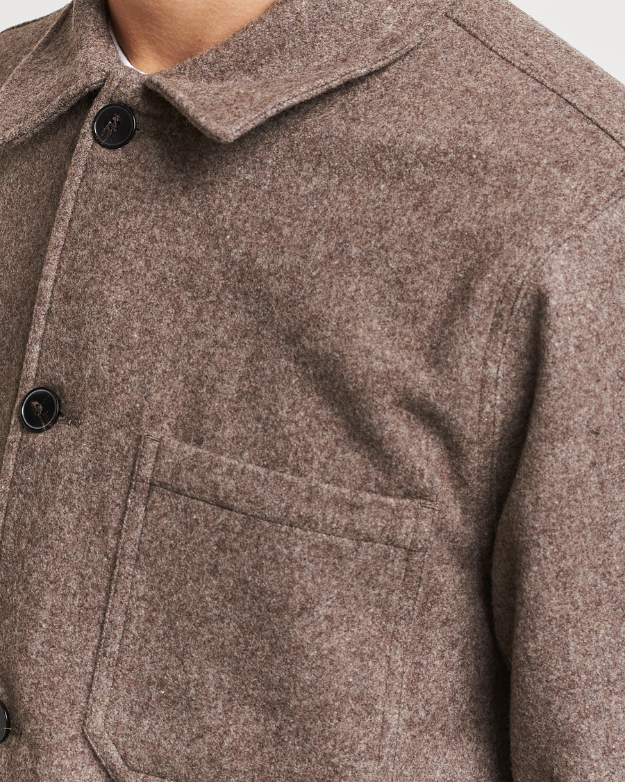 Herren | Hemden | A Day's March | Original Wool Overshirt Taupe Melange