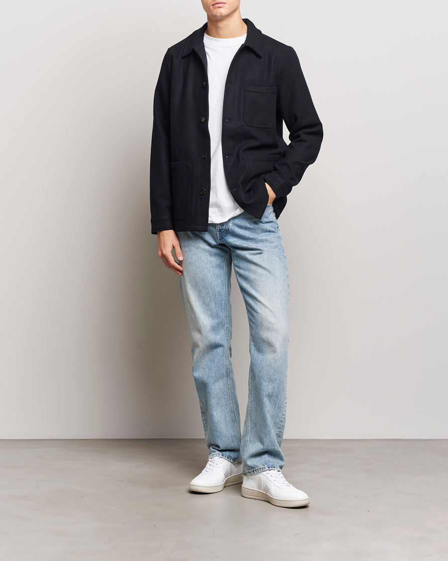 Herren | Hemden | A Day's March | Original Wool Overshirt Navy