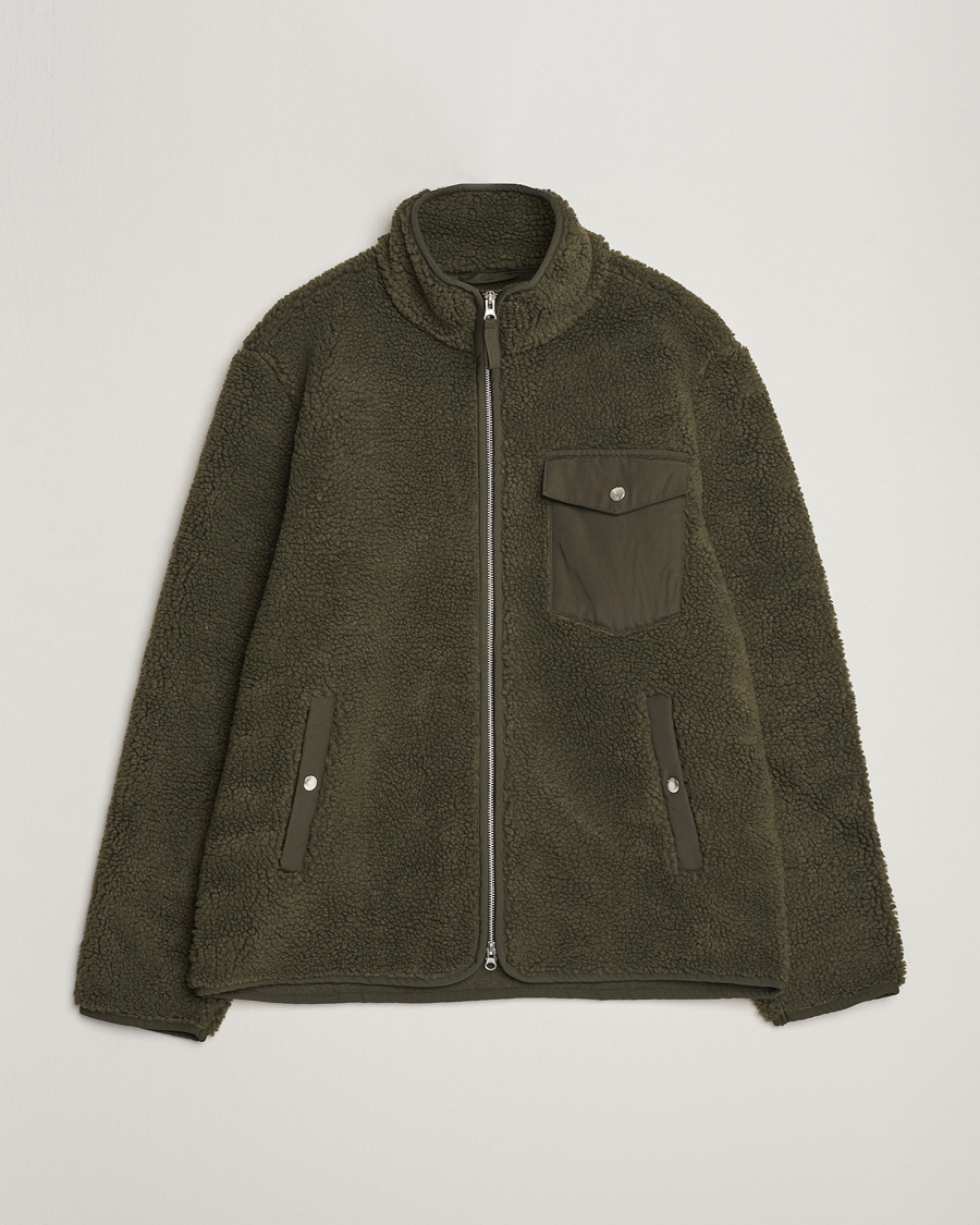 Herren | Pullover | A Day's March | Tone Pile Fleece Jacket Deep Green