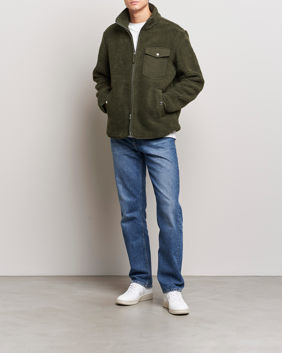 Herren | Pullover | A Day's March | Tone Pile Fleece Jacket Deep Green