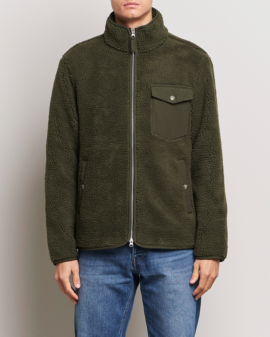 Herren | Pullover | A Day's March | Tone Pile Fleece Jacket Deep Green