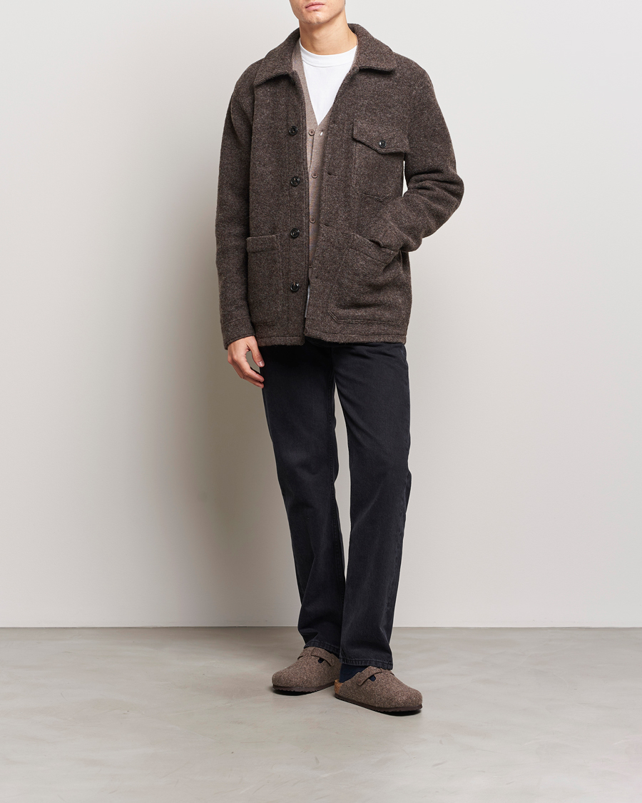Herren | Hemden | A Day's March | Chaumont Heavy Wool Overshirt Taupe
