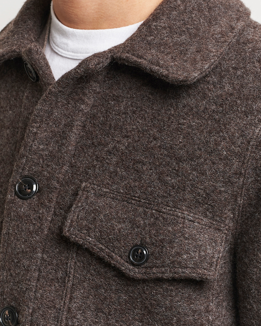 Herren | Hemden | A Day's March | Chaumont Heavy Wool Overshirt Taupe