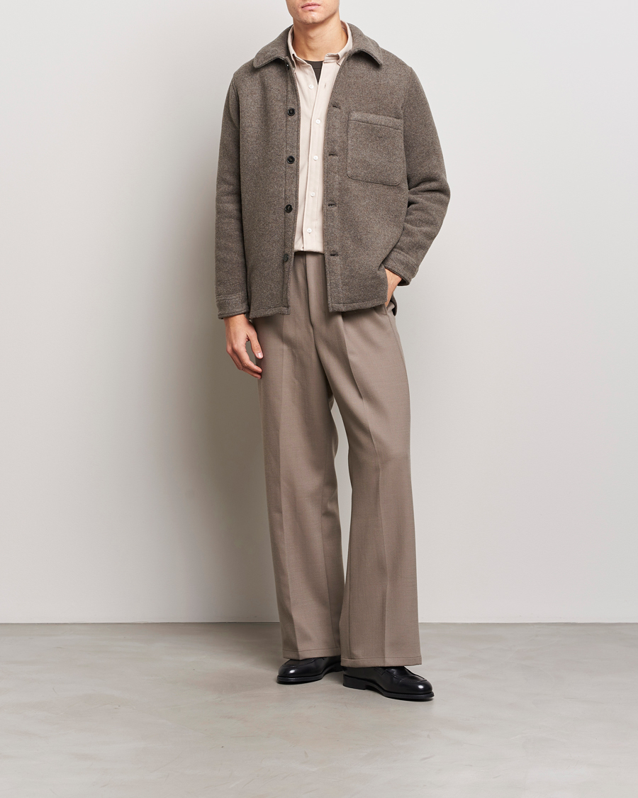 Herren | Hemden | A Day's March | Epernay Wool Overshirt Taupe