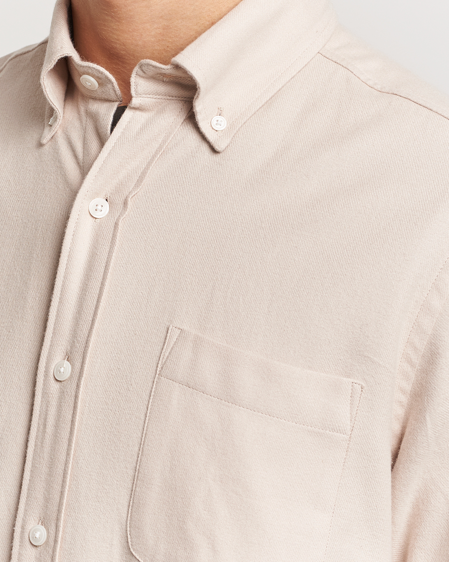 Herren | Hemden | A Day's March | Moorgate Light Flanell Shirt Taupe Melange