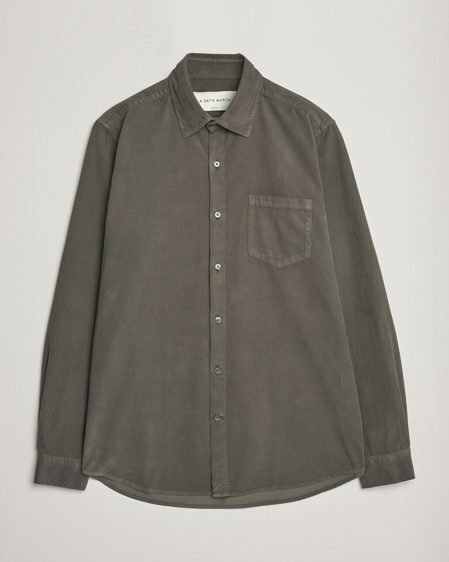 Herren | Hemden | A Day's March | Daintree Baby Cord Shirt Olive