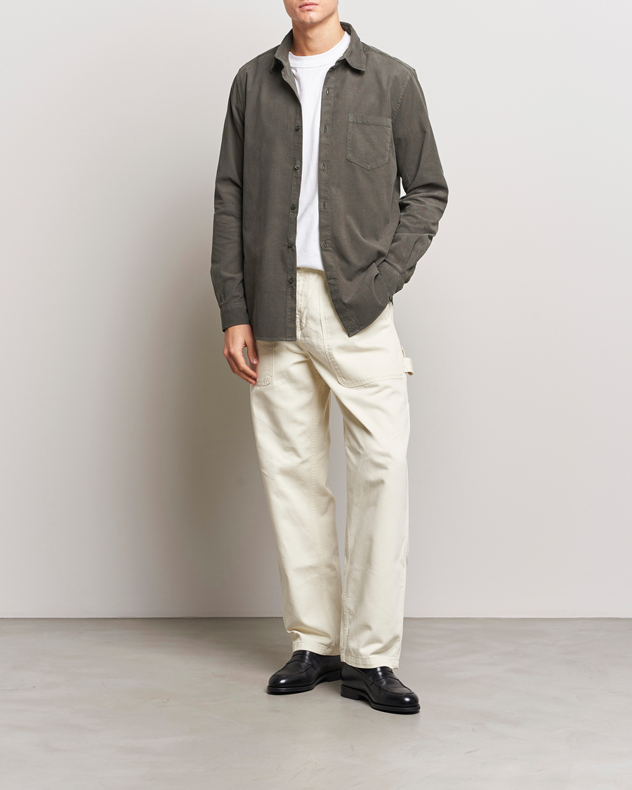 Herren | Hemden | A Day's March | Daintree Baby Cord Shirt Olive