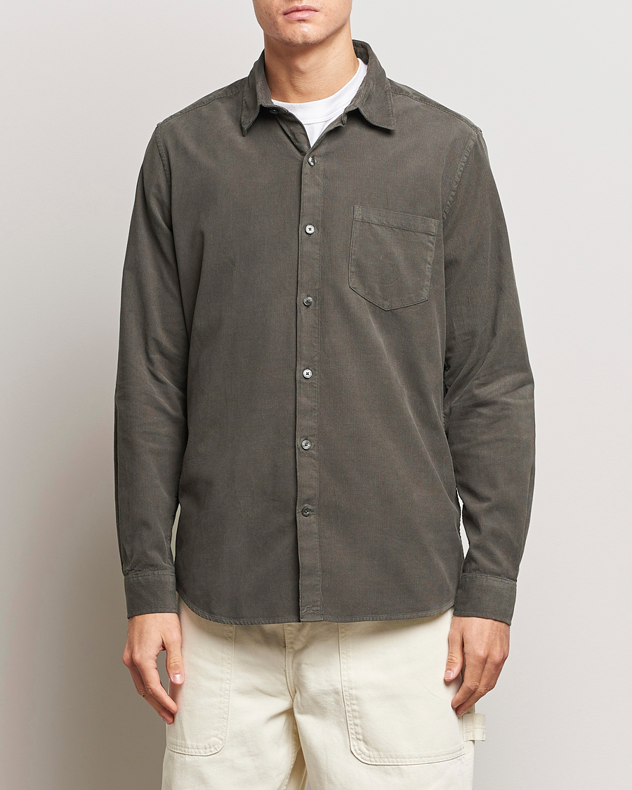 Herren | Hemden | A Day's March | Daintree Baby Cord Shirt Olive